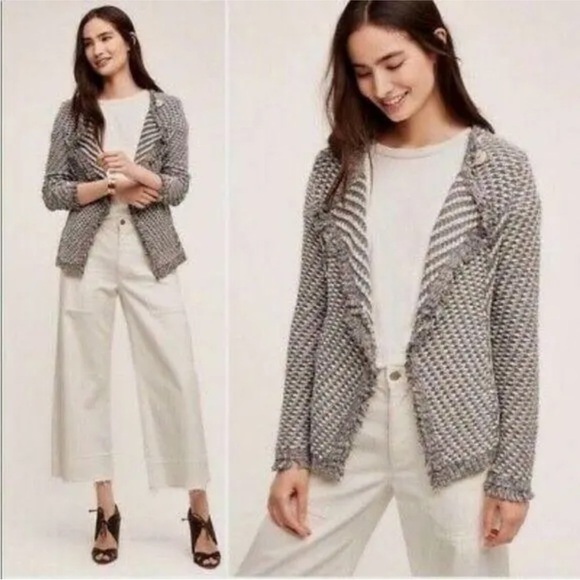 Anthropologie Sweaters - Anthropologie Angel of the North Single Button Asymmetric Knit Cardigan sz M